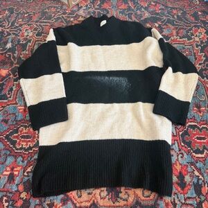 H&M Black and Beige Knit Sweater Dress